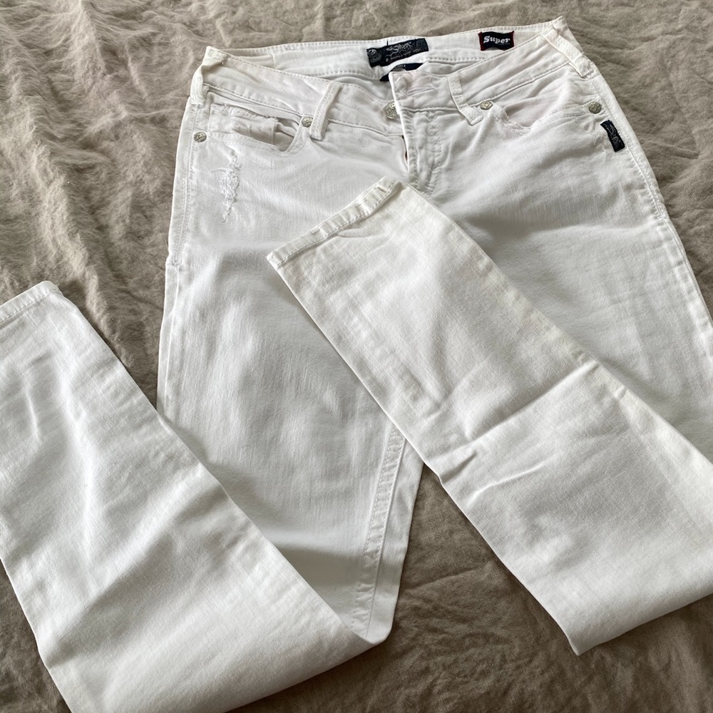 Silver brand white jean